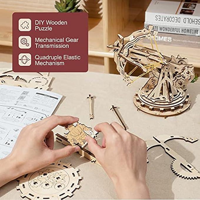 3D WOODEN PUZZLE FOR ADULTS CHILDREN OVER 14 YEARS WOODEN MODEL MAKING GIFTS 142 PIECES MEDIEVAL SIEGE TOY MEDIEVAL SIEGE TOY - Image 3